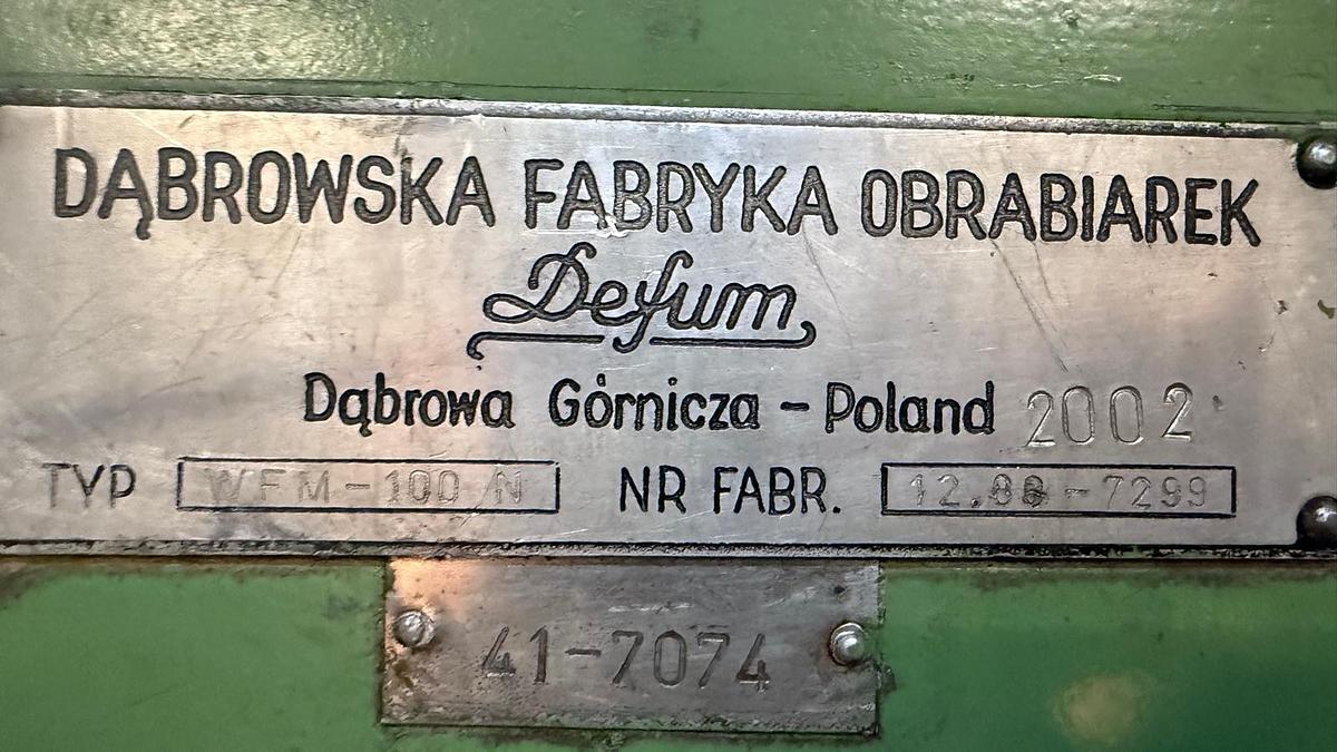 Used Wytaczarka DEFUM WFM 100 N CNC
