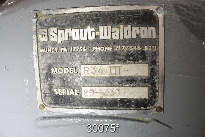 Used Sprout Waldron R34III Twin Flo Refiner #30075