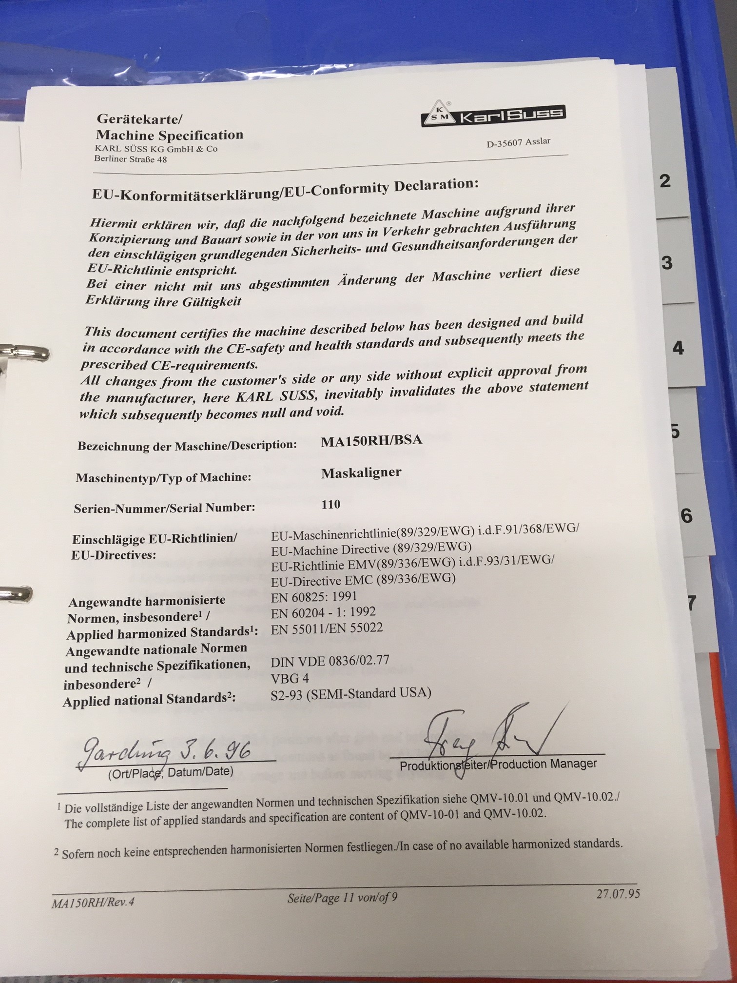 Used Suss MA 150M/BSA  4in and 6in