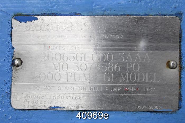 Used Moyno 8x8 Progressing Cavity Pump, Model 2G065G1 CDQ3AAA #40969