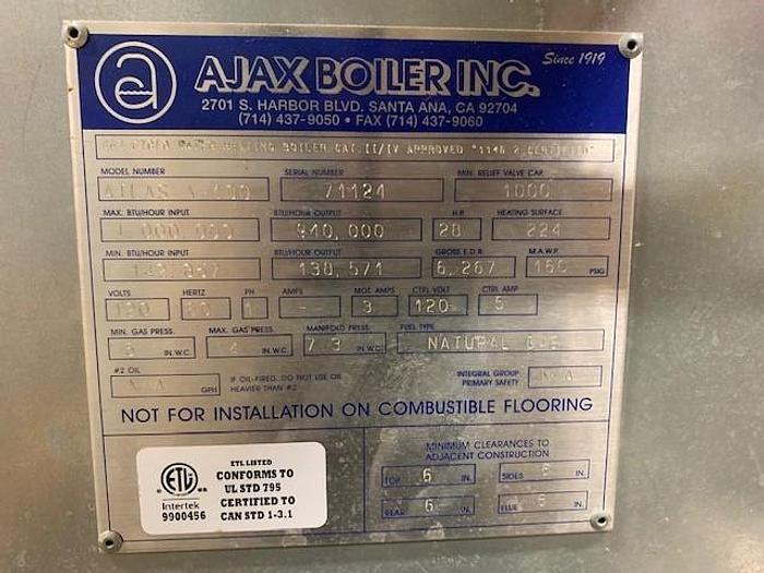 Used Ajax 28 Hp Steam Boiler Atlas A-100