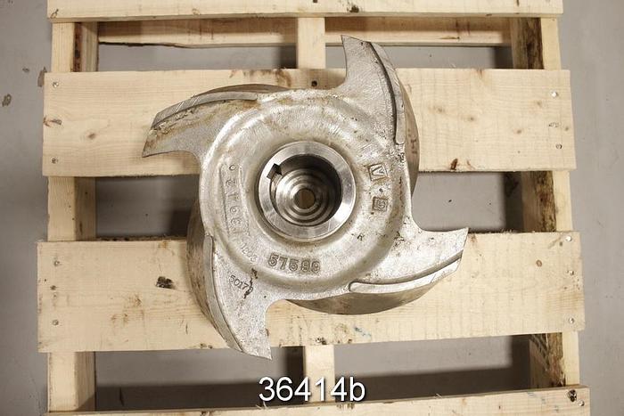 Used Goulds 3175 Pump Impeller, 8x10x18H, 4 Vane, 14" Diameter #36414