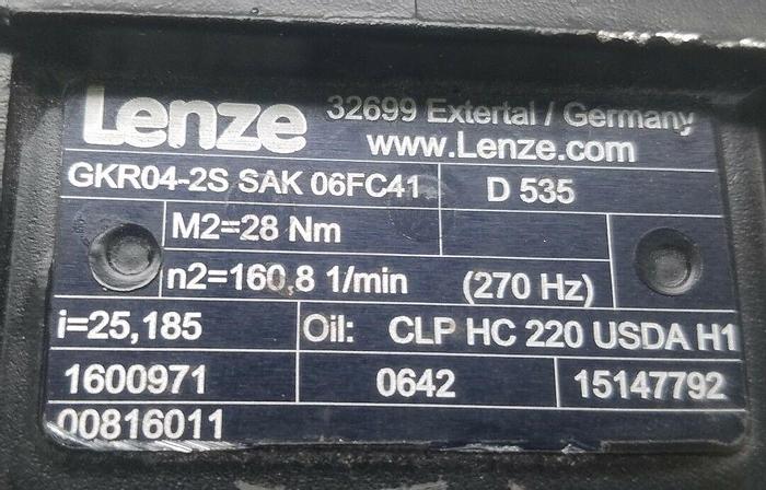 Used LENZE MCS 06F41-RS0P1-Z0C0-ST6S00N-R0SU /GKR04-2S SAK 06FC41