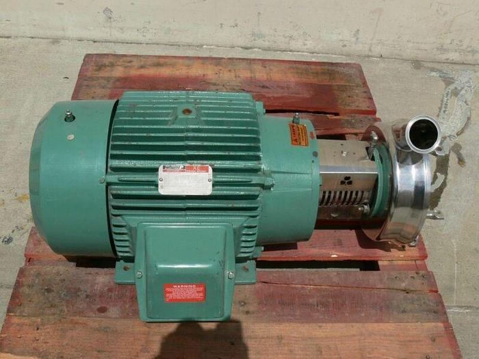 Used Tri-Clover CLW3285MEGK4EP Sanitary Centrifugal Pump w/ a 30 HP Reliance Motor