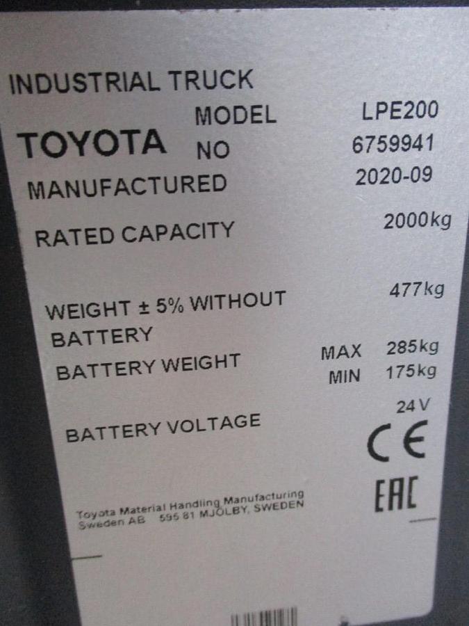 Refurbished 2020 TOYOTA LPE200 - 1552