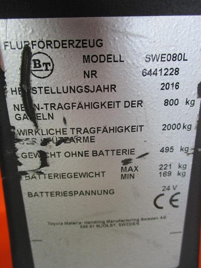 Refurbished 2016 TOYOTA BT SWE 080L - 819