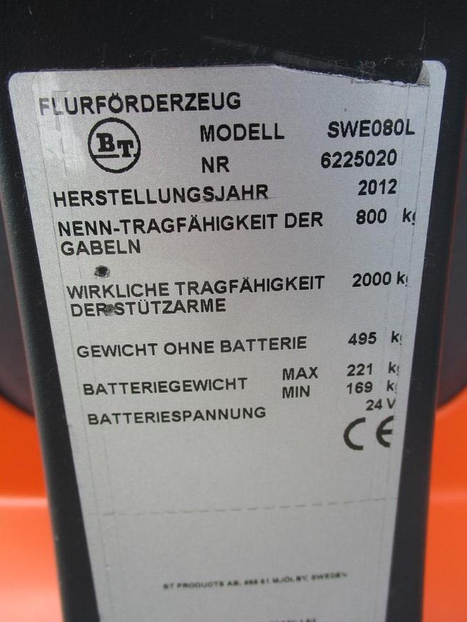 Refurbished 2012 BT SWE 080L - 1136