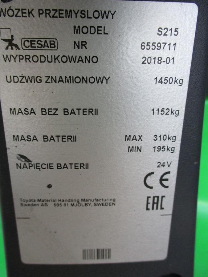 Refurbished 2018 CESAB S215 triplex - 2290