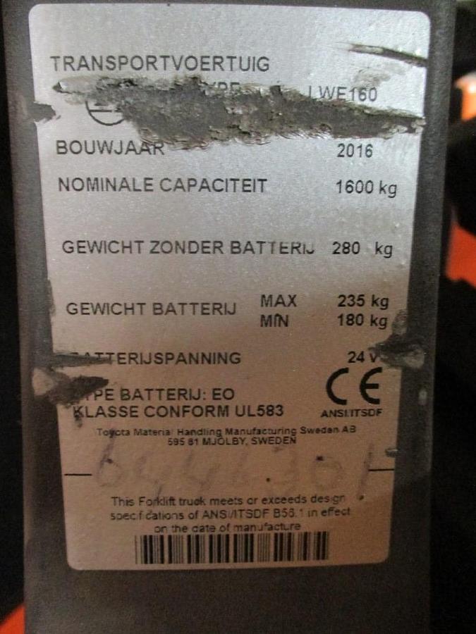 Refurbished 2016 TOYOTA BT LWE160 - 1118