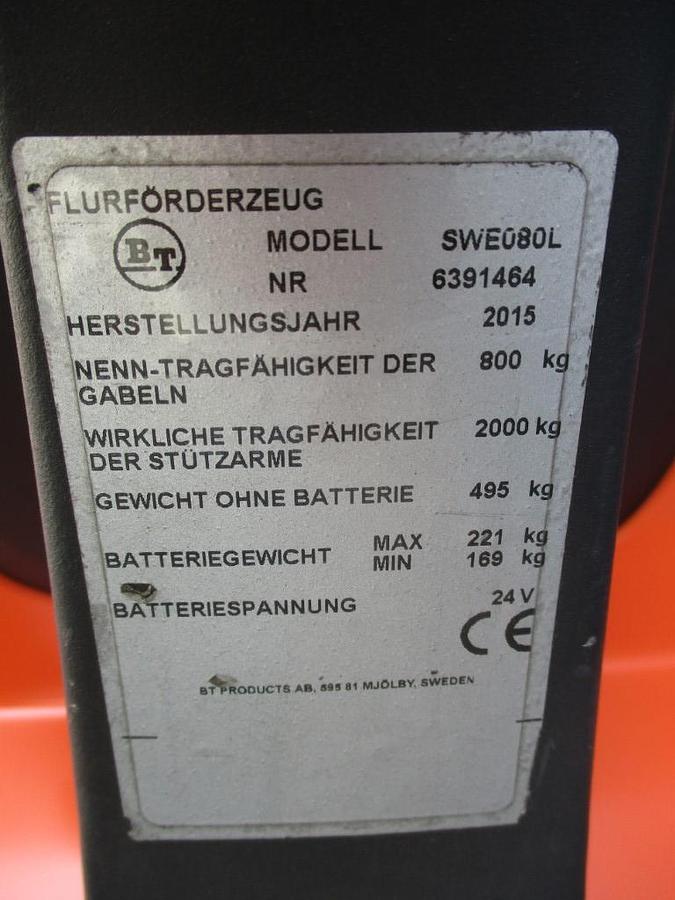 Refurbished 2015 TOYOTA BT SWE 080L - 1258