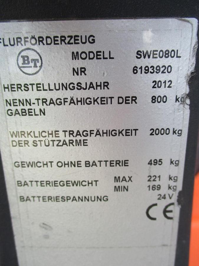 Refurbished 2012 BT SWE 080L - 1399