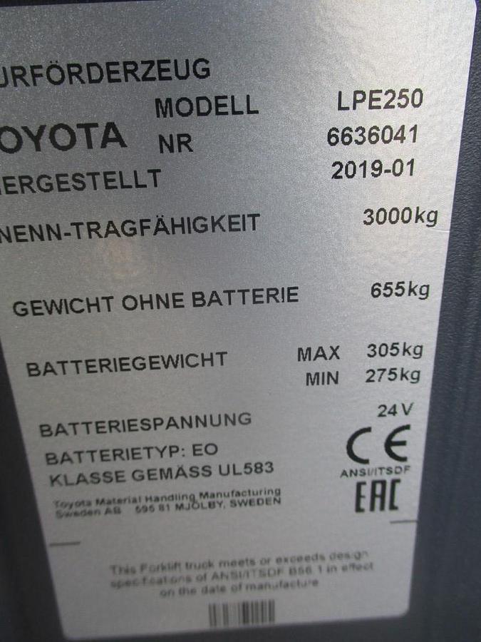 Refurbished 2021 TOYOTA LPE 250- 885