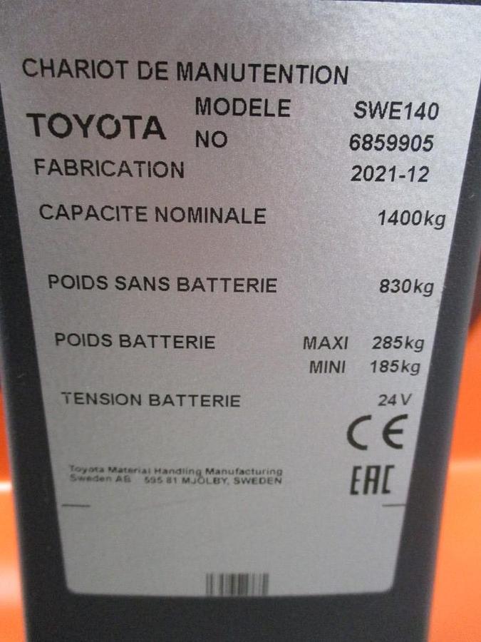 Refurbished 2021 TOYOTA SWE140 triplex - 1560