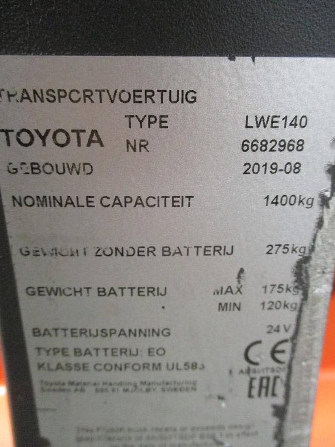 Refurbished 2019 TOYOTA BT LWE140 - 662