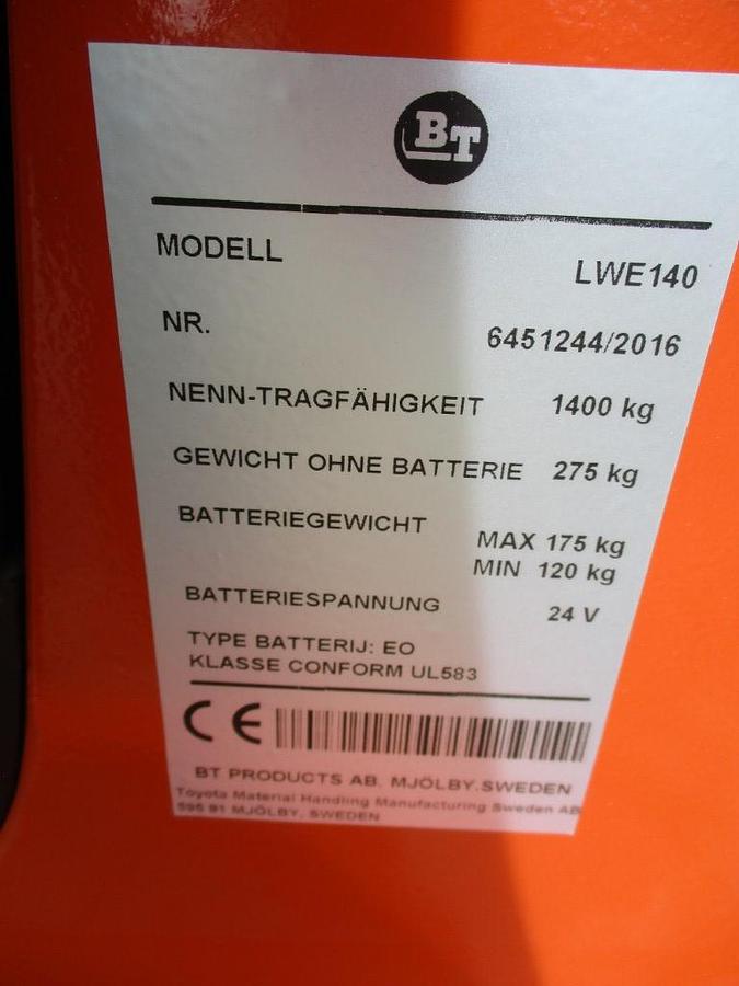 Refurbished 2016 BT TOYOTA LWE140 - 886