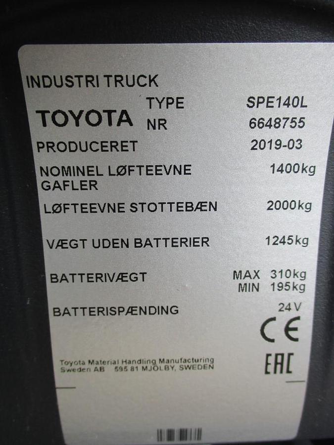 Refurbished 2019 TOYOTA SWE140L triplex - 2161