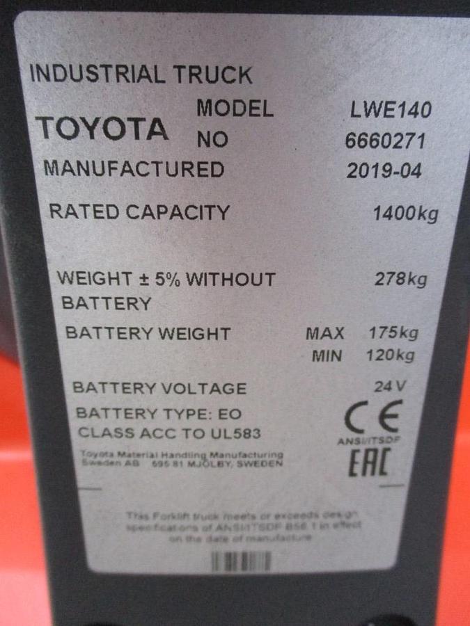 Refurbished 2019 TOYOTA LWE140 - 145