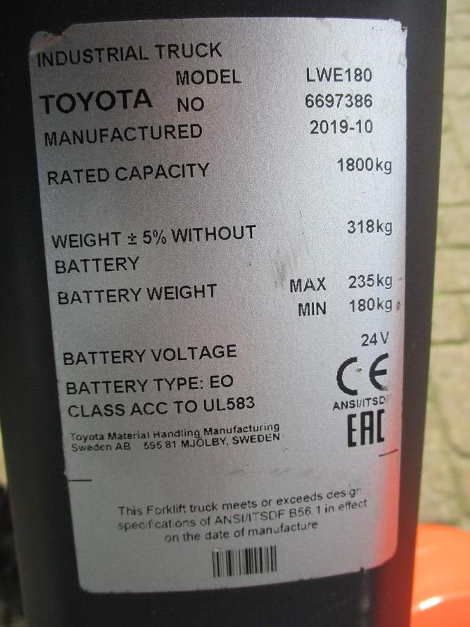 Refurbished 2019 TOYOTA LWE180 - 994