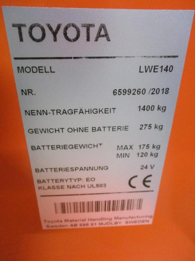 Refurbished 2016 TOYOTA BT LWE140 - 793