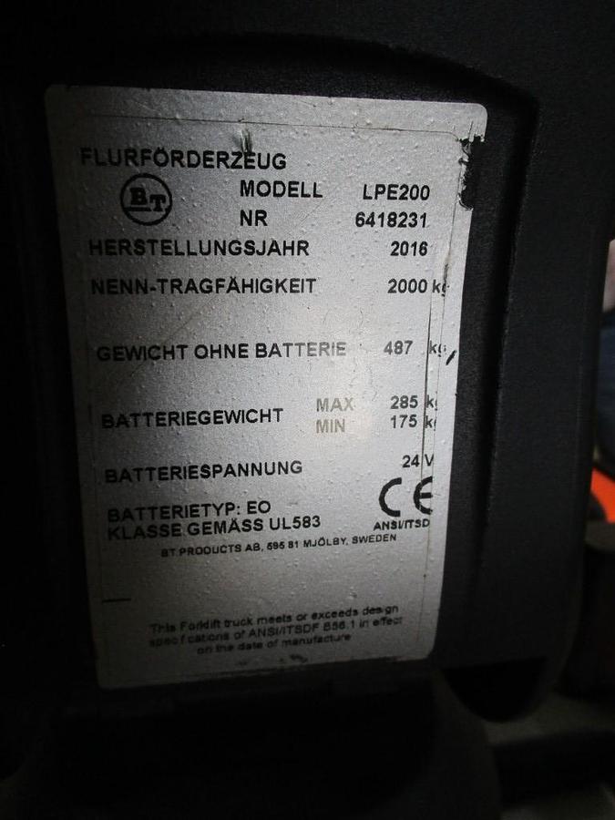 Refurbished 2016 TOYOTA BT LPE200 - 2484