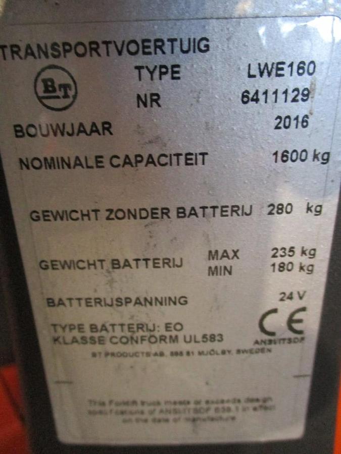 Refurbished 2016 BT TOYOTA LWE160 - 924