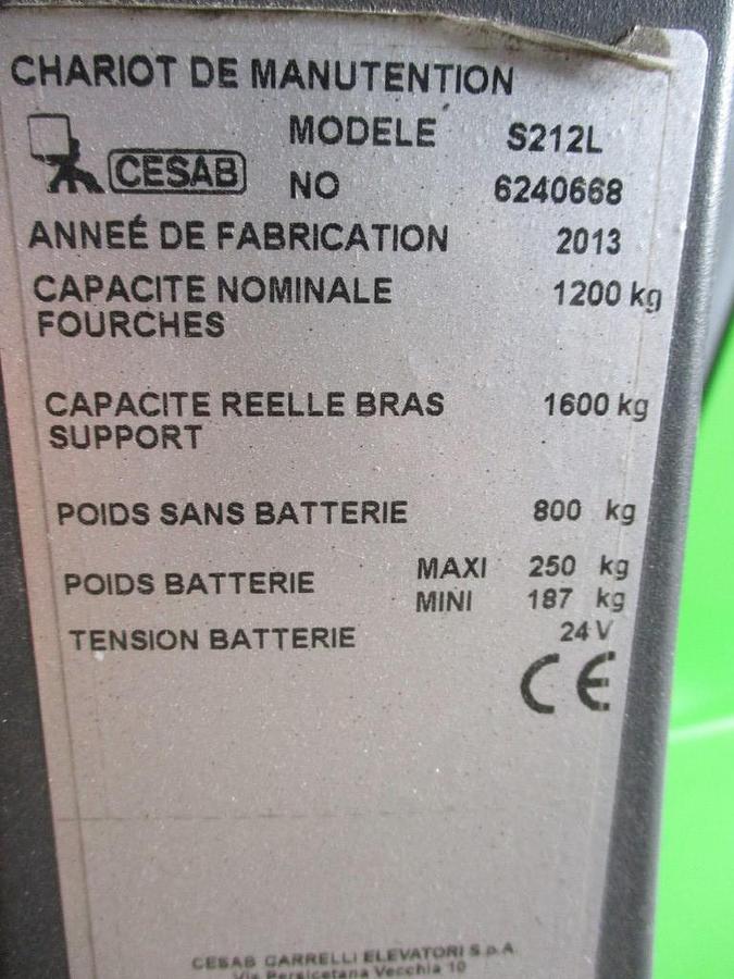 Refurbished 2013 CESAB S212L - 924