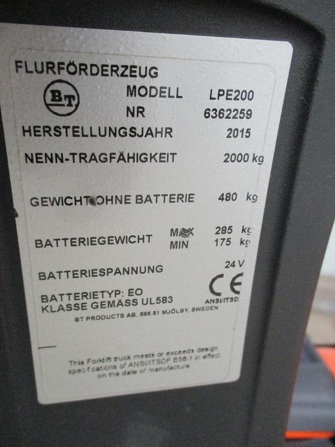 Refurbished 2015 TOYOTA BT LPE200 - 2331