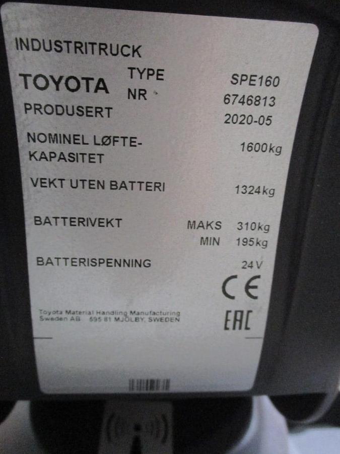 Refurbished 2020 TOYOTA SPE160 triplex - 1345