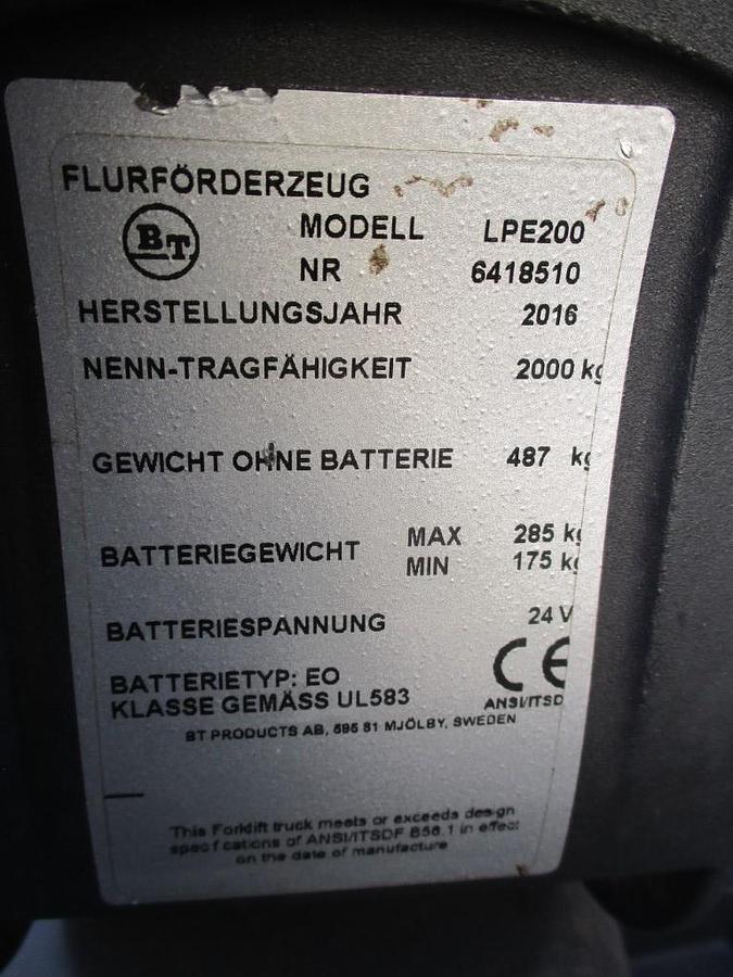 Refurbished 2016 TOYOTA BT LPE200 - 2557
