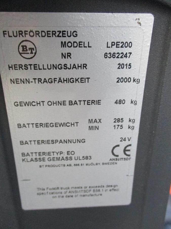 Refurbished 2015 BT LPE200 - 2121