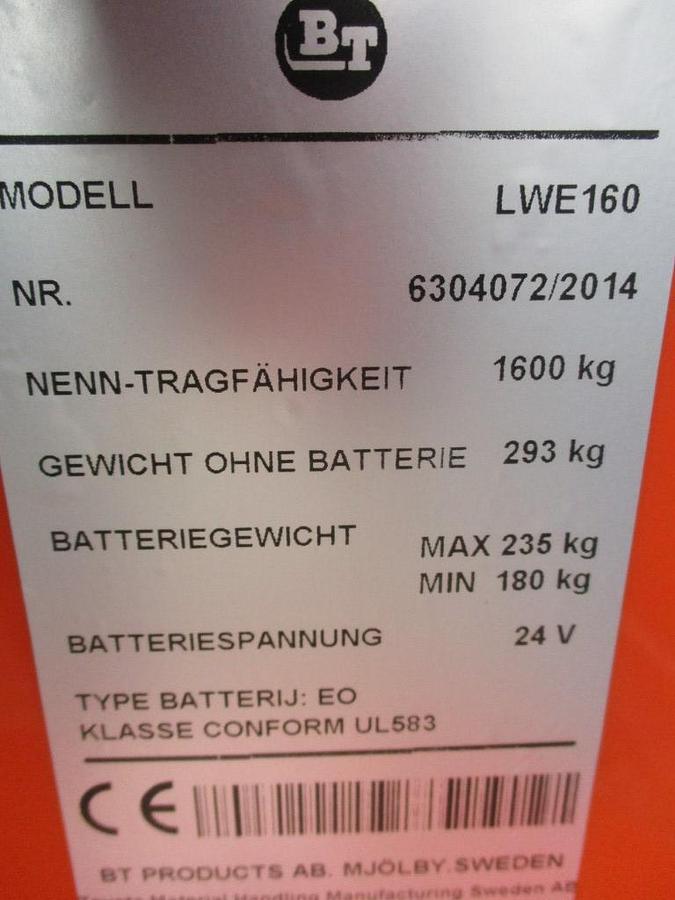 Refurbished 2014 BT TOYOTA LWE160 - 921