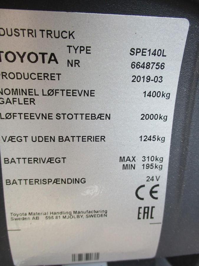 Refurbished 2019 TOYOTA SPE140L triplex - 2127