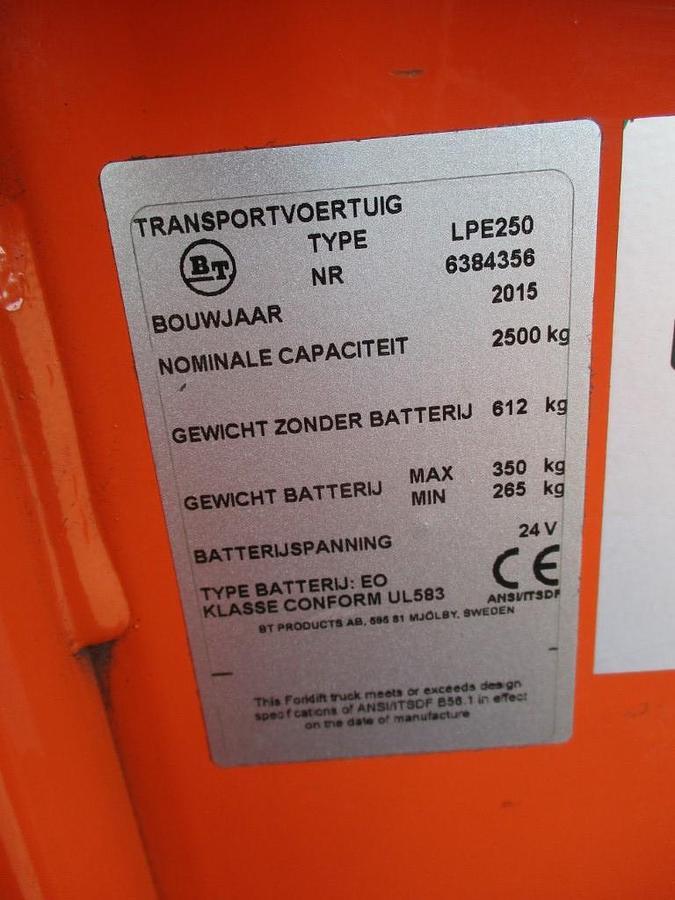 Refurbished 2015 BT TOYOTA LPE250 - 1880