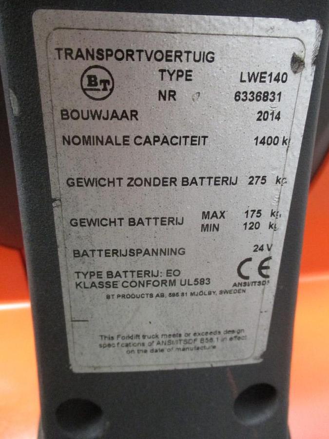 Refurbished 2014 TOYOTA BT LWE140 - 761