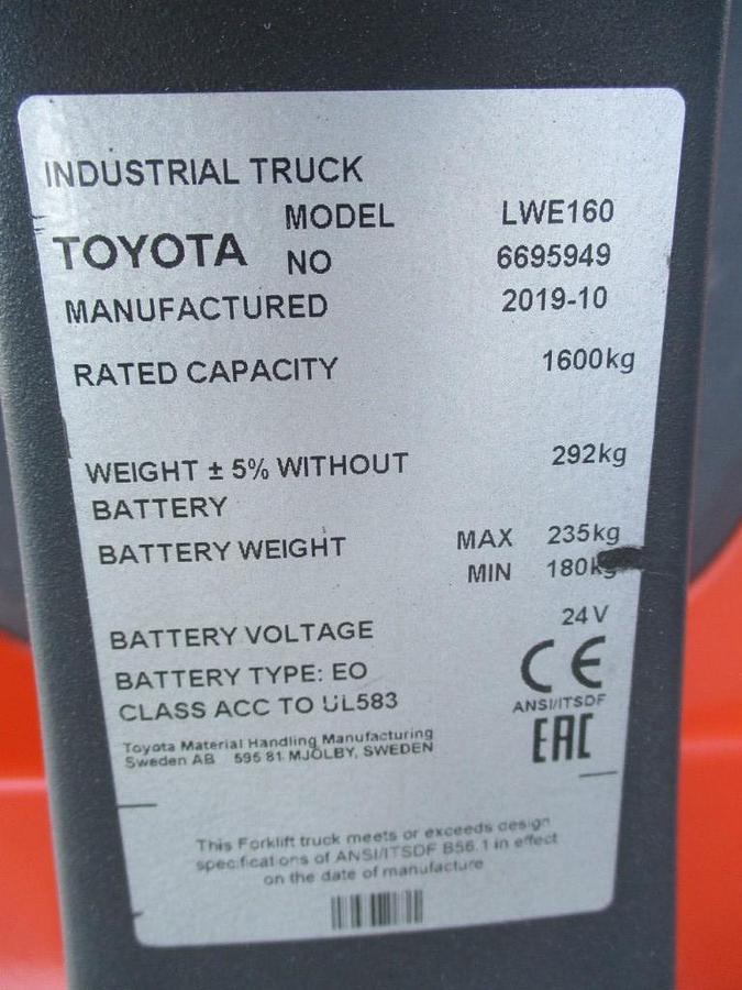 Refurbished 2019 TOYOTA LWE160 WEEGFUNCTIE - 691