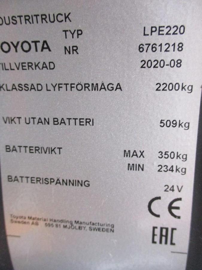 Refurbished 2020 TOYOTA LPE200 - 2195