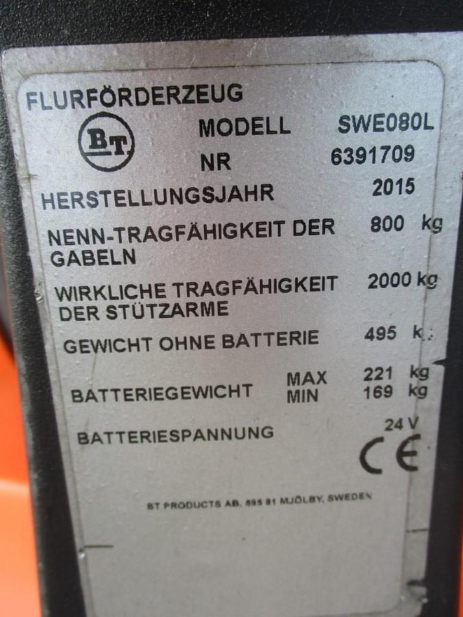 Refurbished 2015 TOYOTA BT SWE 080L - 1120