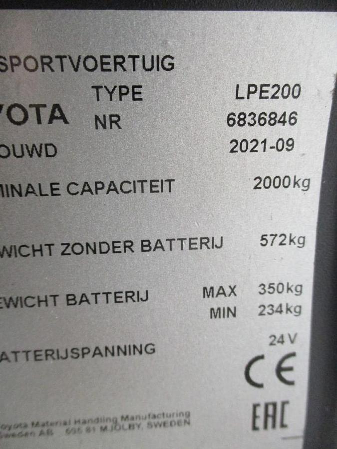 Refurbished 2021 TOYOTA LPE200 - 2147