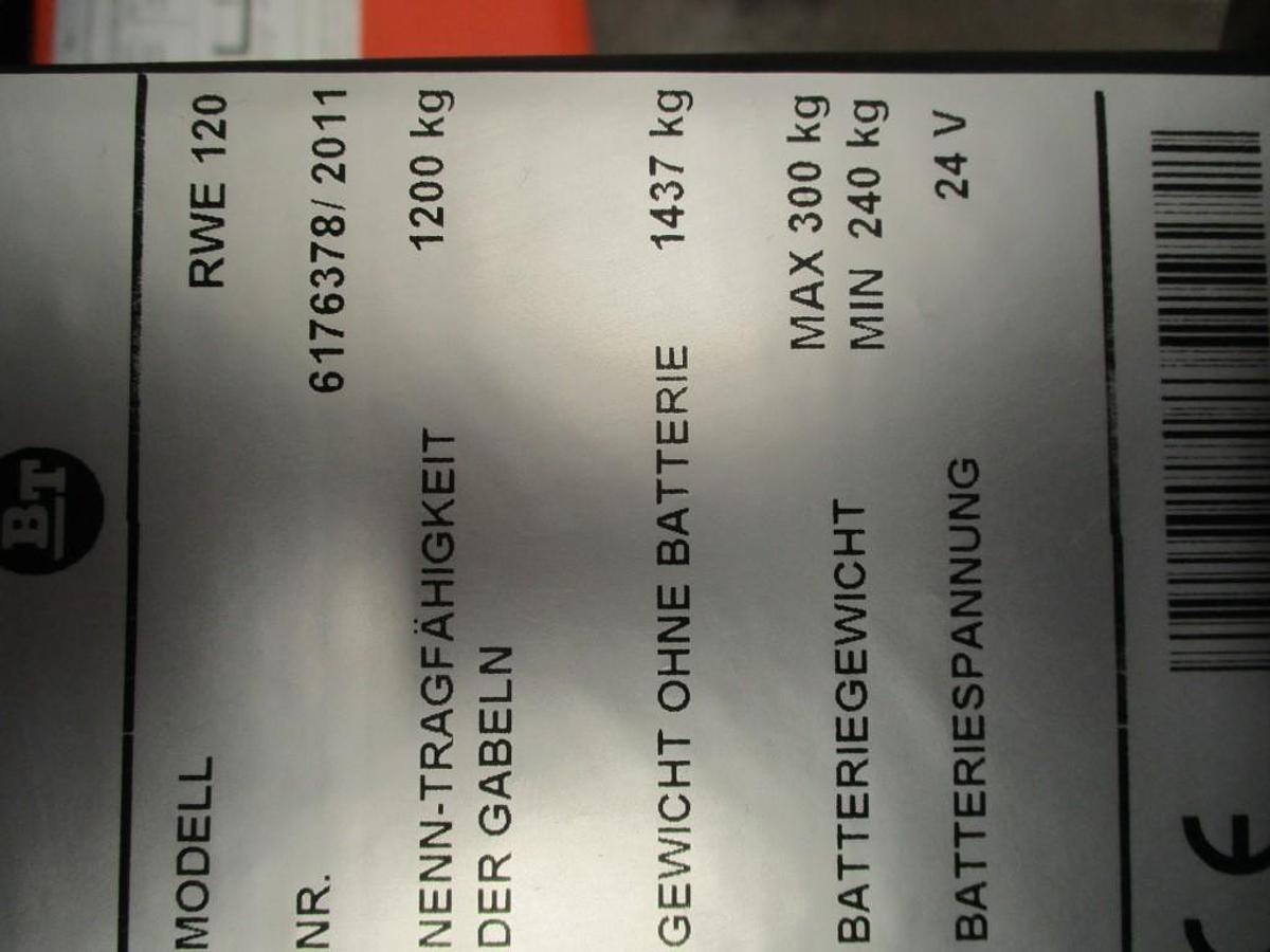 Refurbished 2011 BT TOYOTA RWE120 triplex - 3197
