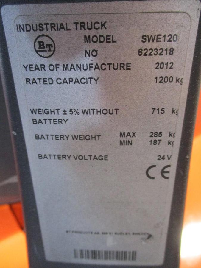 Refurbished 2012 TOYOTA BT SWE120 - 841