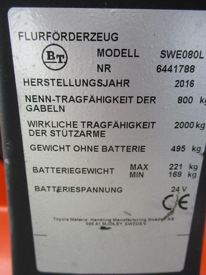 Refurbished 2016 BT SWE 080L - 1269