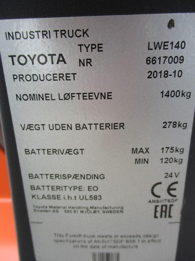 Refurbished 2018 TOYOTA LWE140 - 833