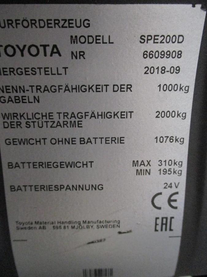 Refurbished 2018 TOYOTA SPE200D - 2442