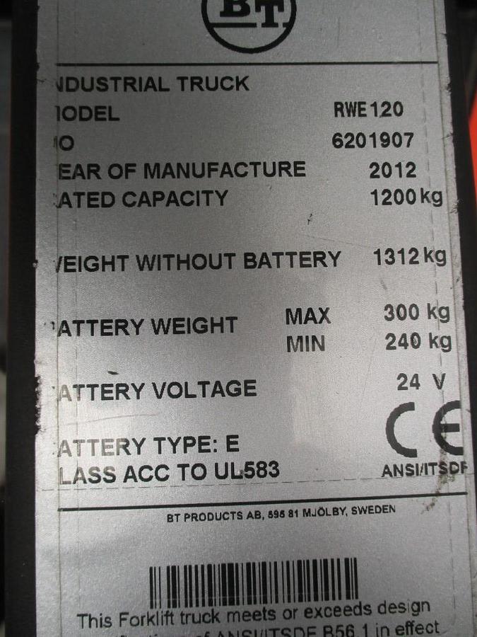Refurbished 2012 BT TOYOTA RWE120 - 3005