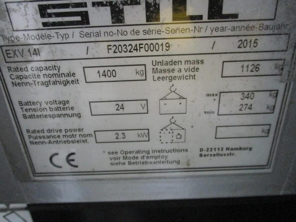 Refurbished 2015 STILL EXV14i triplex - 1046