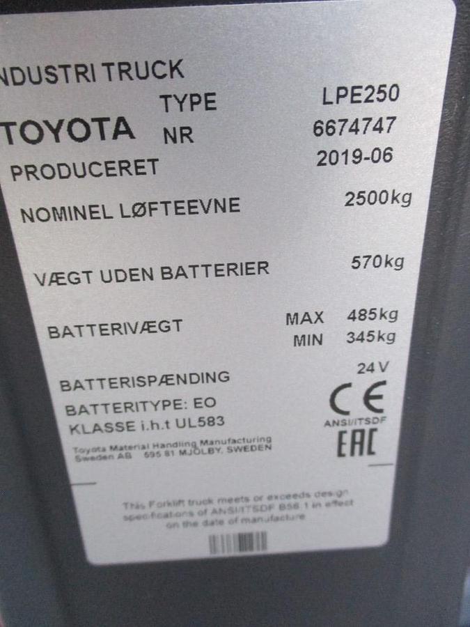 Refurbished 2019 TOYOTA LPE250 - 712