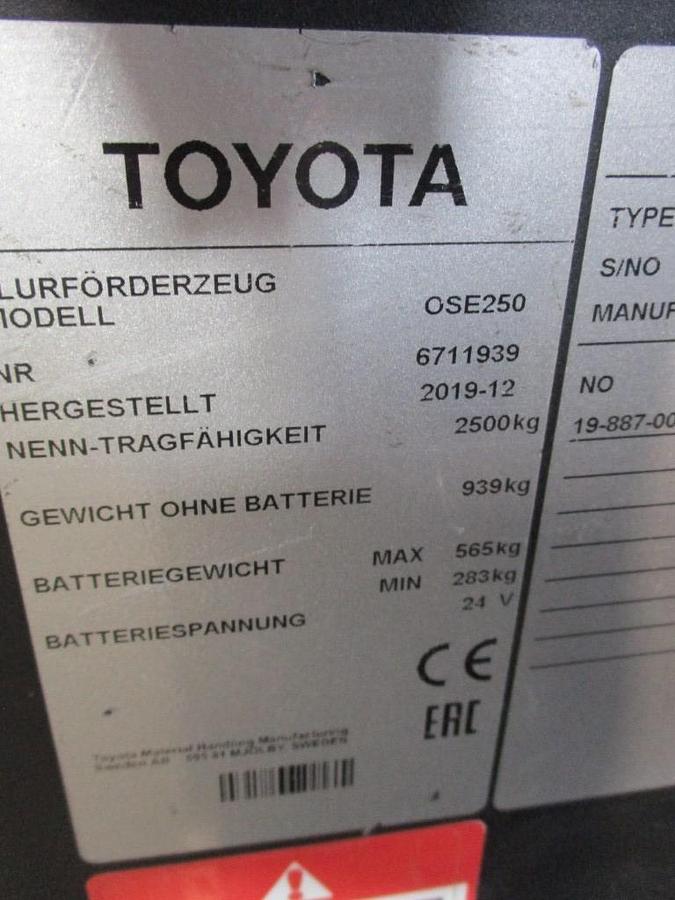 Refurbished 2019 TOYOTA OSE 250 - 2285