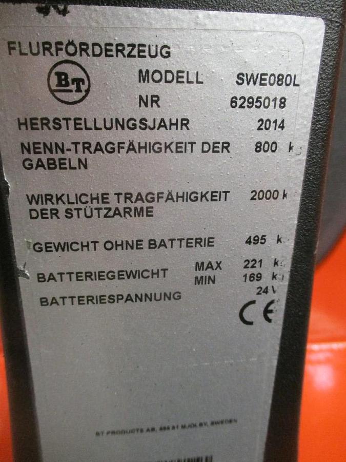 Refurbished 2014 BT SWE 080L - 1438