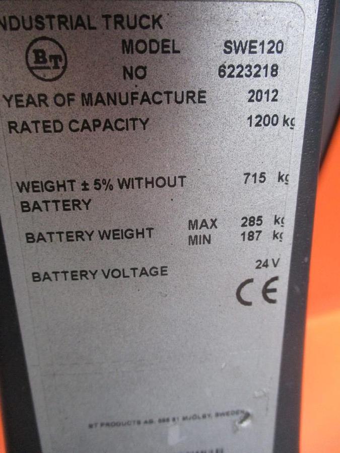 Refurbished 2012 TOYOTA BT SWE120 - 842