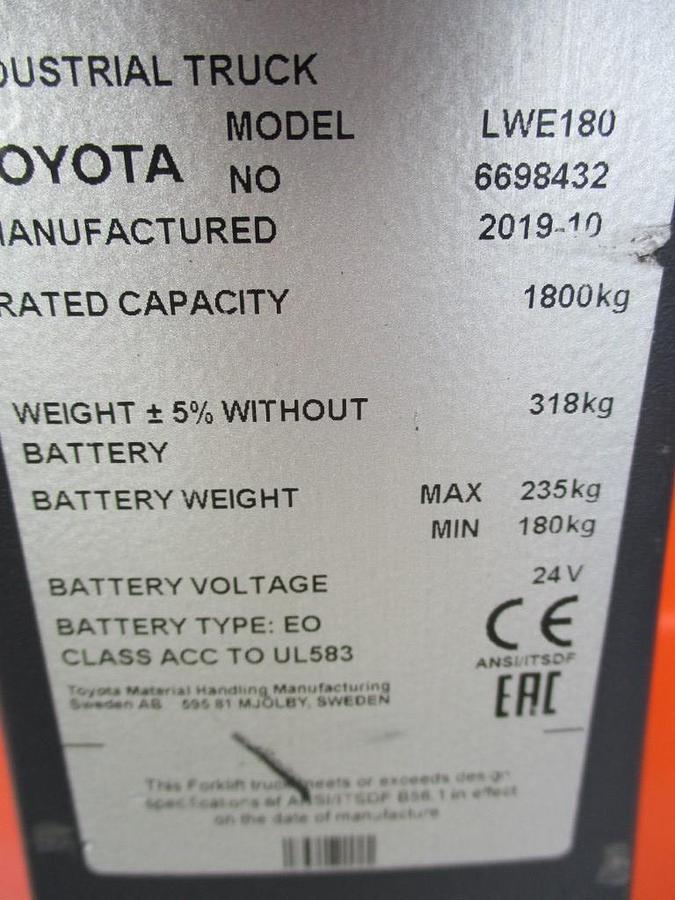 Refurbished 2016 BT LWE180 - 815